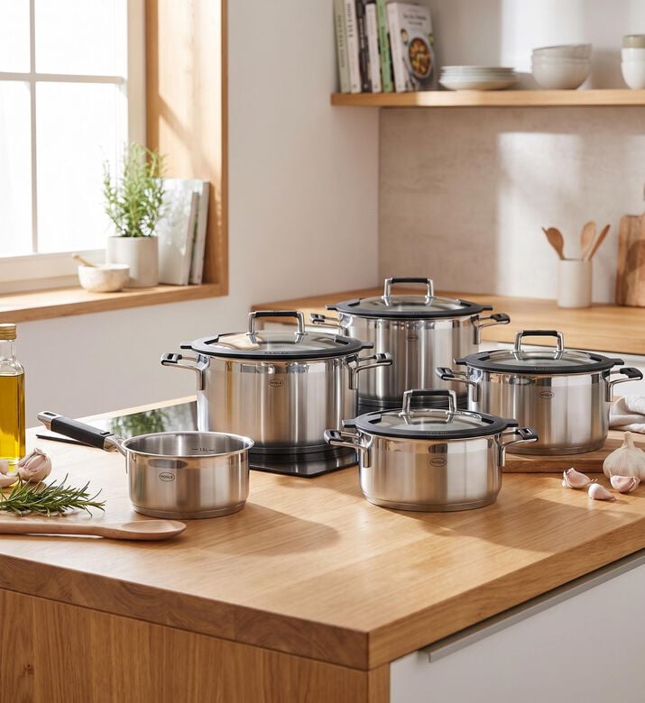 Rosle Silence Pro 5-piece Cookware Set, Model View