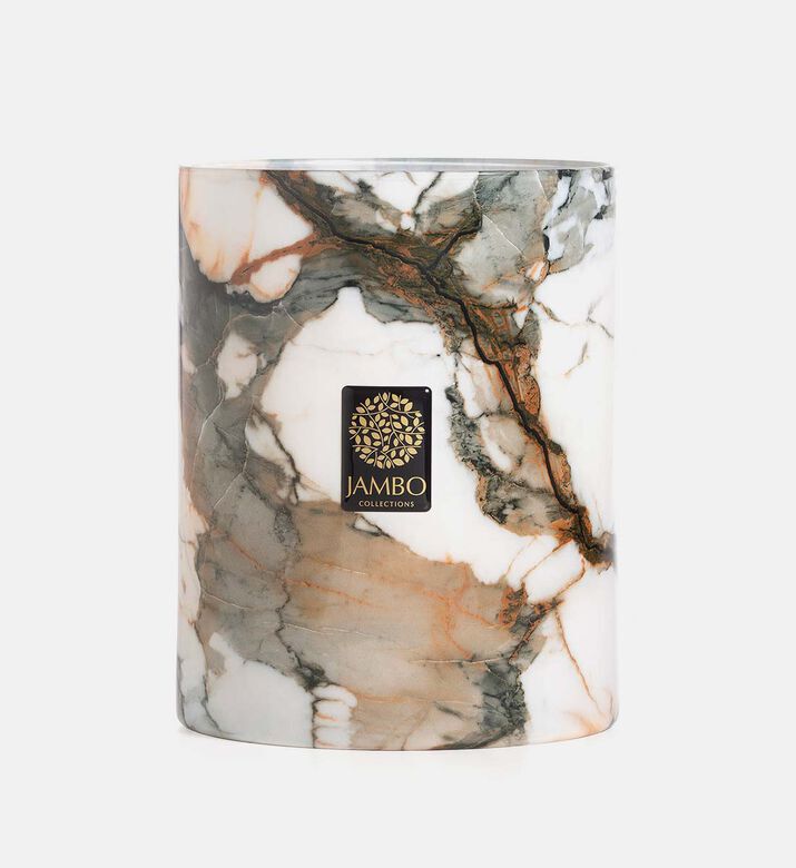 Jambo Collections Maremma Marble Candle, Multicolor, 10-cm, Packshot View