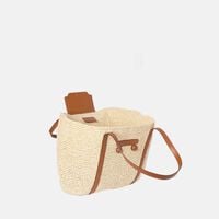 Woven Top Handle Spacious Tote Bag