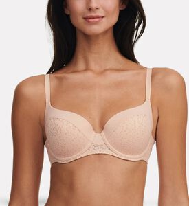 Chantelle Norah Covering T-shirt Bra, Beige, 90, G, Model View