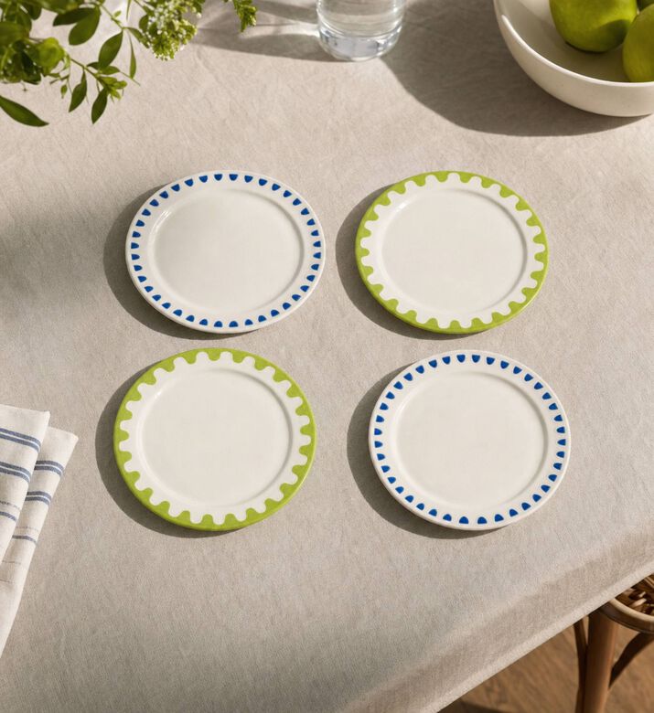 &k Amsterdam Medium Folk Plate Set-4, Model View