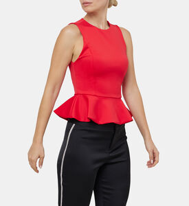 بلوزة بوبي بيبلوم مستديرة ومكشوفة الظهر