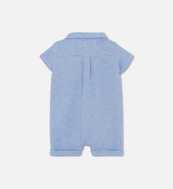 Seersucker Striped Baby Boy Romper