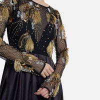 Black Satin Slitted Gown