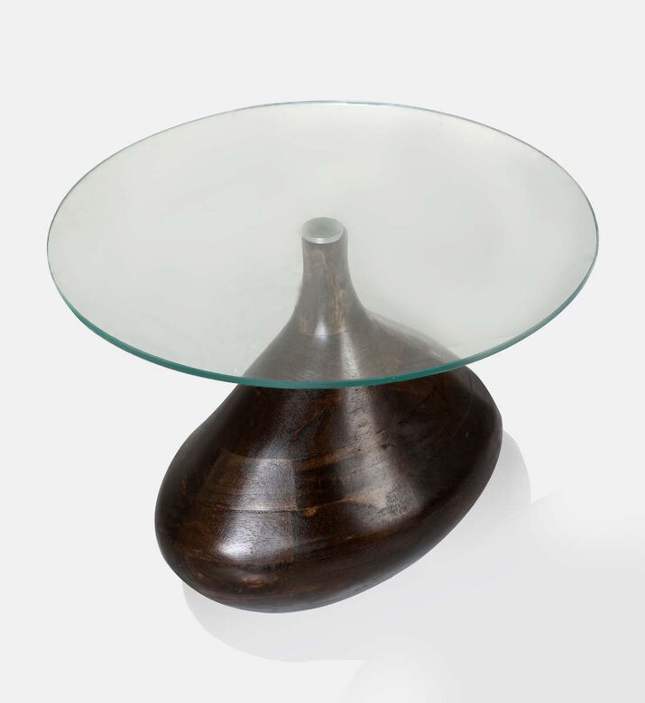 Tally Wooden Glass Side Table