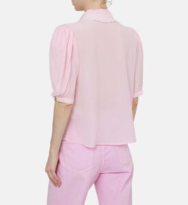 قميص بصف أزرار بتصميم زهرة