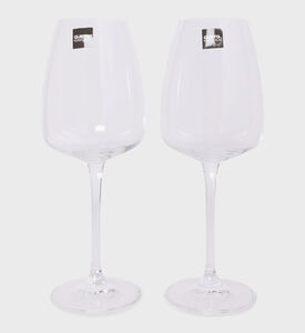 طقم كؤوس النبيذ الكريستالية مكون من قطعتين