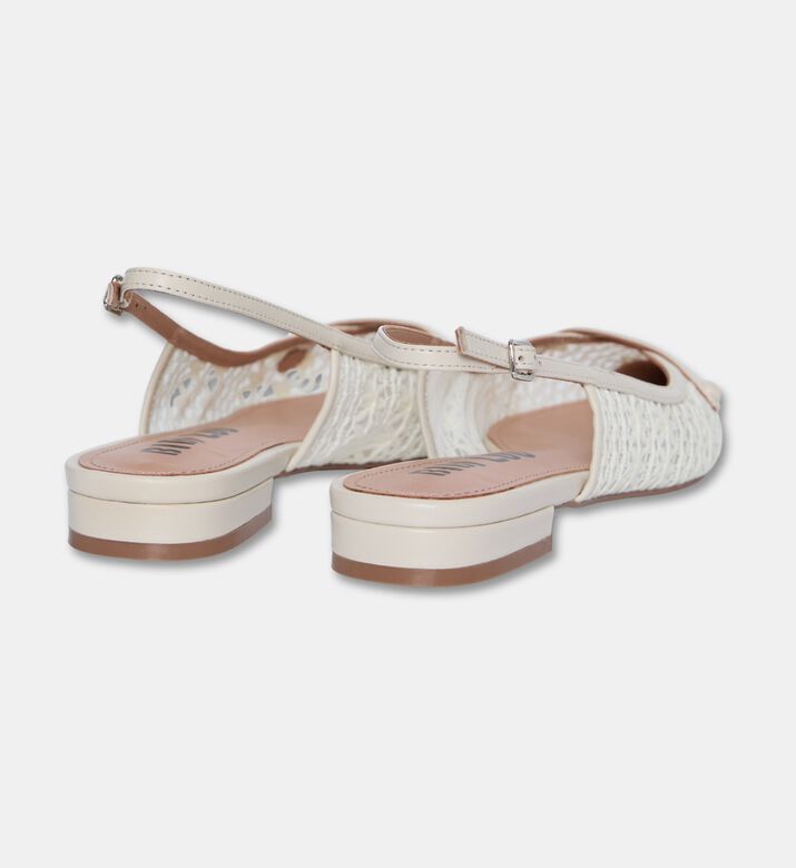 Bibilou Mesh Slingback Flats, Off-white, Eu-41, Packshot View