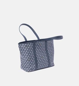 Maya.M All-over Monogram Medium Zip Tote Bag, Navy, Packshot View