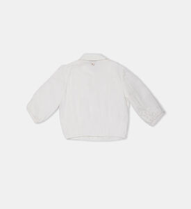 قميص بوبلين مكشكش قطن