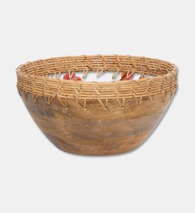 Home Deco and More Cane-woven 3-piece Border Herbs-print Bowl Set, Packshot View