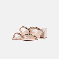 Rhinestones Block Heel Mules