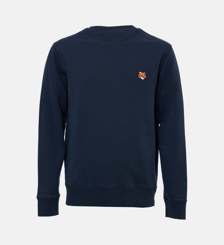 Maison Kitsune Fox-embroidery Regular-fit Sweatshirt, Navy, M, Packshot View