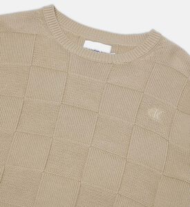 سويت شيرت بحياكة مربعات عكسية