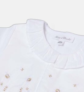 Tartine et Chocolat Ruffle Collar Round Neck Pajamas, White, 6m, Packshot View