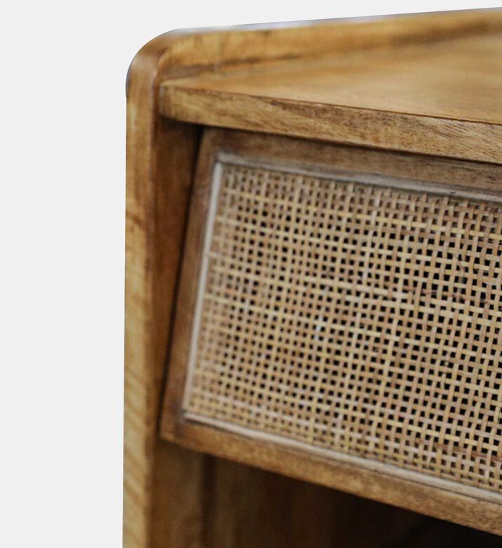 Home Deco and More Groove Cane Beside Drawer Table, Packshot View