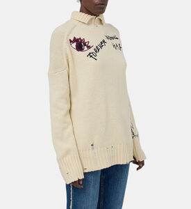 Fleece Cherry-embroidery Sweatshirt