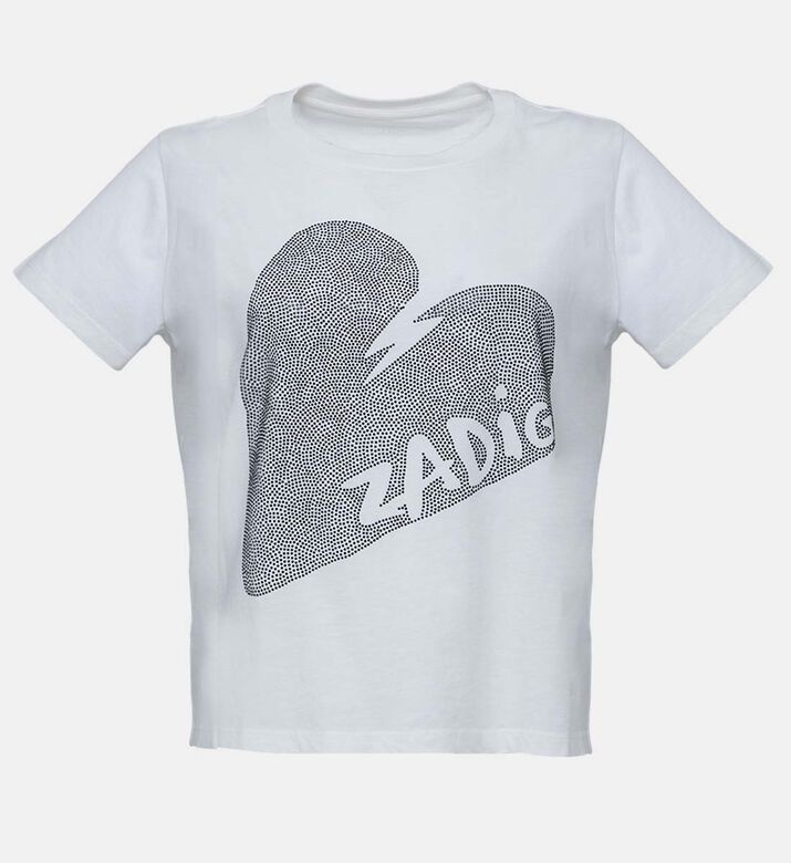 تيشيرت أليس مرصع مزين بقلب كبير مزخرف