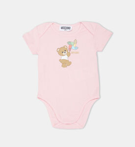 طقم لباس قطعة واحدة بطبعة لوغو دبدوب