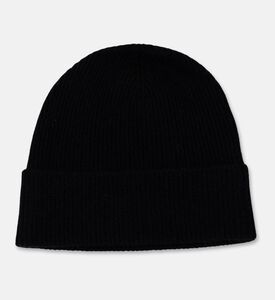 Galeries Lafayette Classic Ribbed Knit Hat, Black, Packshot View