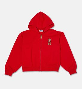 Moschino Kids Zip Hoodie With Logo Bear Patch, Packshot View