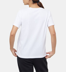 تي شيرت قطن أحمر بياقة مستديرة