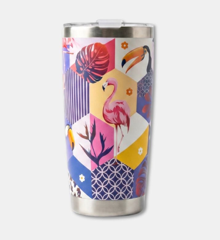Silsal Flamingo Stainless Steel Travel Tumbler, Packshot View