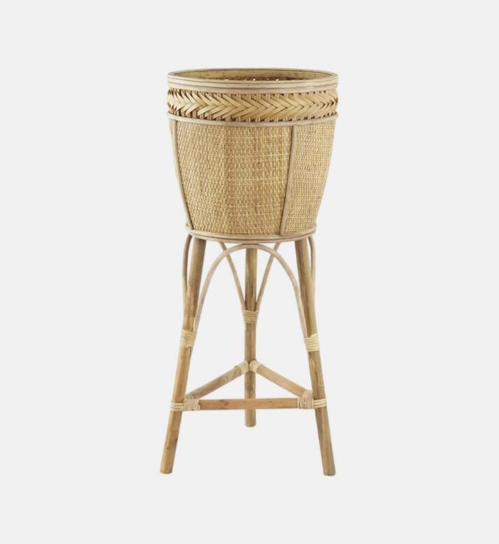Light and Living Carazi Wooden Standing Flower Pot, Natural, 34x80.5-cm, Packshot View