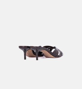 Leather Cut-out Detail Mule Sandals