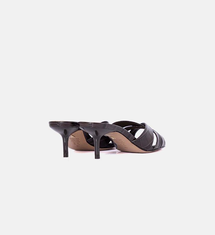 Leather Cut-out Detail Mule Sandals