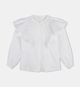 Organic Cotton Poplin Flounces Blouse