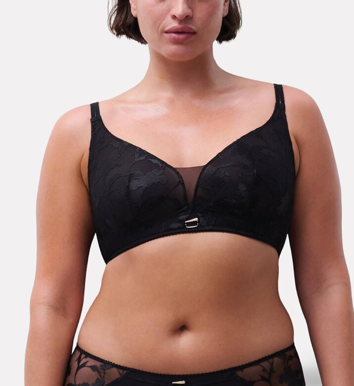 Chantelle Intricate Floral Embroidered Lace Bra, Model View