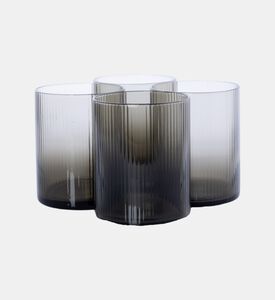 Double Wall Stripe Drinking Glass 4-piece Set - 7.8xh10cm