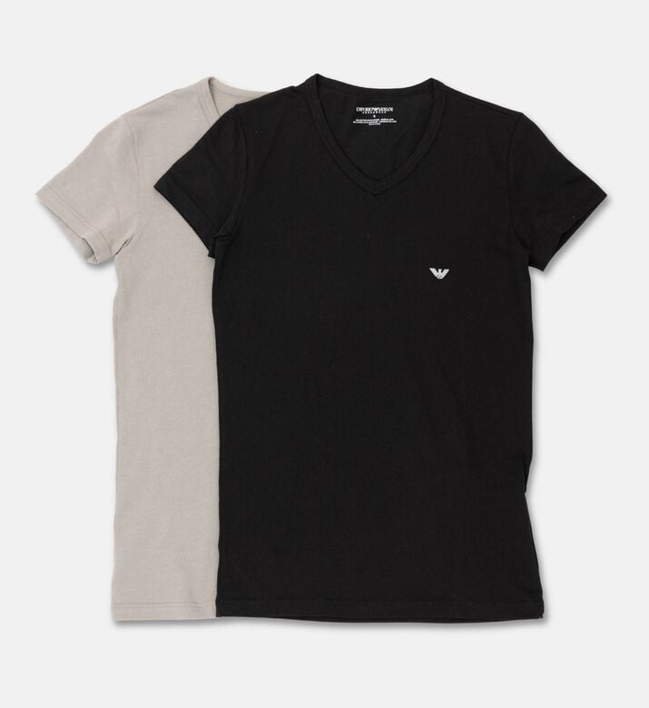 Emporio Armani Slim-fit V-neck T-shirt, Black, L, Packshot View