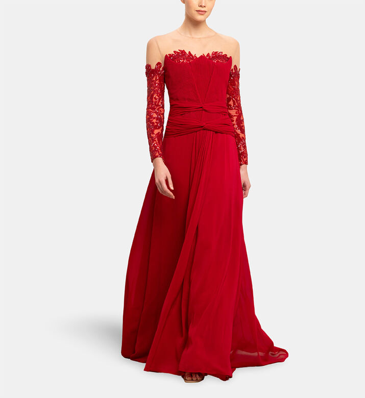 Michael Cinco Long Dress, Model View