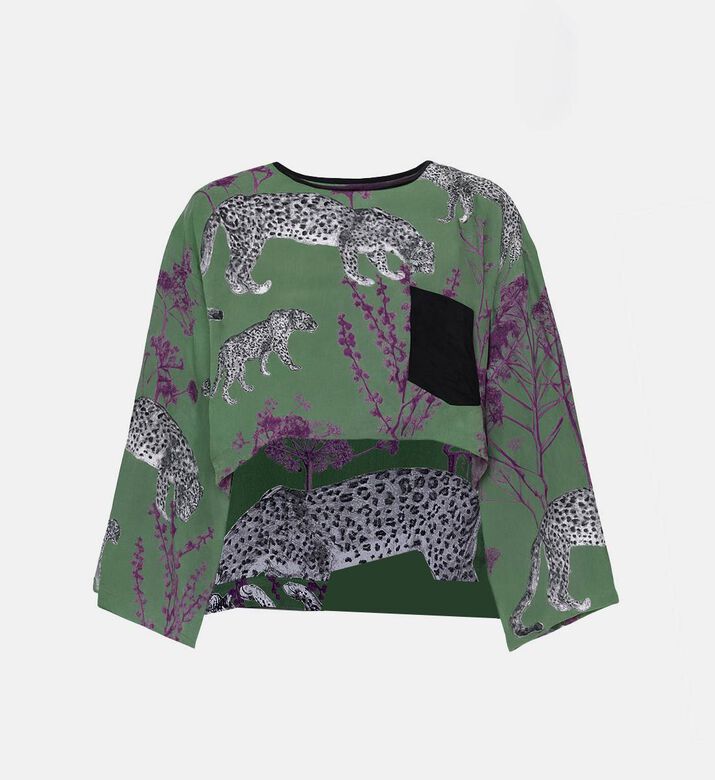 Niluu Animal-print Long-sleeve Top, Packshot View