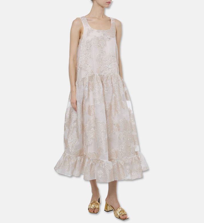 Anouki Metallic Damask Pattern Maxi Dress, Model View