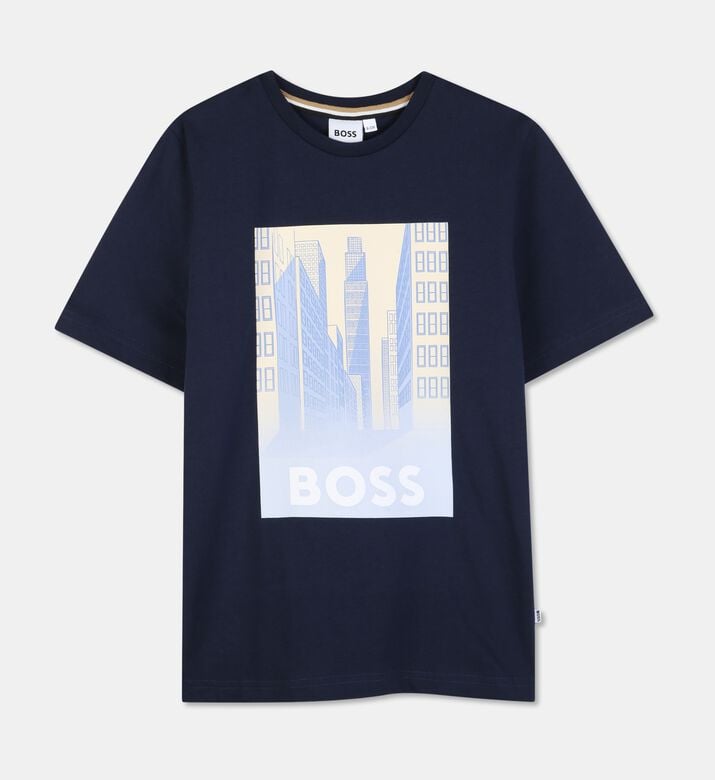 Boss 3d-effect Graphic Jersey T-shirt, Navy, 10y, Packshot View