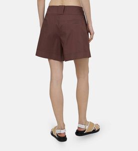 شورت بطيات عالي الخصر