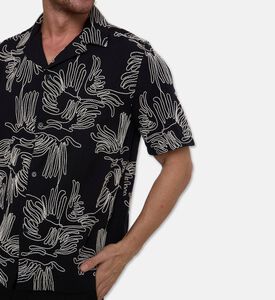 Les Deux Abstract-embroidery Short-sleeve Shirt, Model View