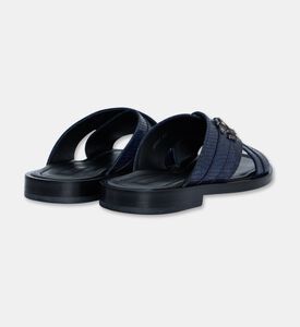 Roberto Cavalli Slipper Leather Snake, Navy, Eu-44, Packshot View