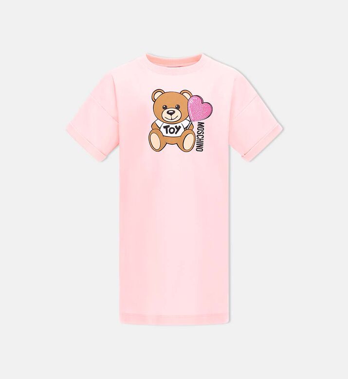 Cotton Teddy Bear-print Short-sleeve Dress