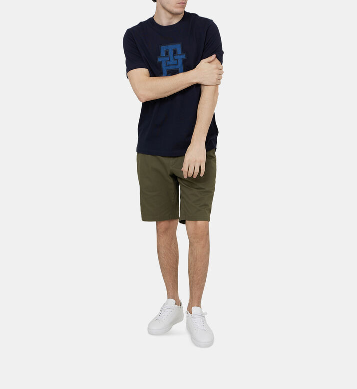 تيشيرت قطن مزين بنقشة أحرف العلامة