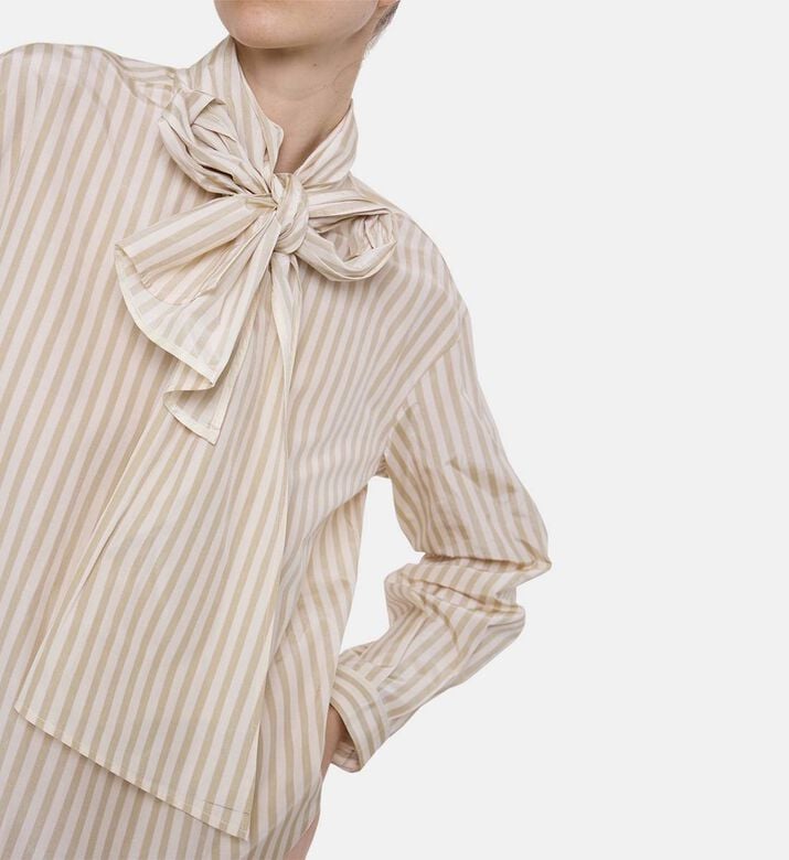 Forte-Forte Stripe Pattern Long-sleeve Shirt, Model View Forte-Forte Stripe Pattern Long-sleeve Shirt, Model View