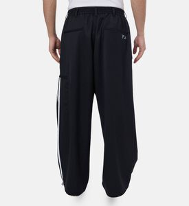 بنطال رياضي واسع الساقين بخصر مطاطي ورباط