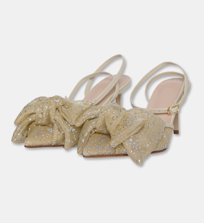 Atana Glitter Mesh Bow Pumps, Packshot View