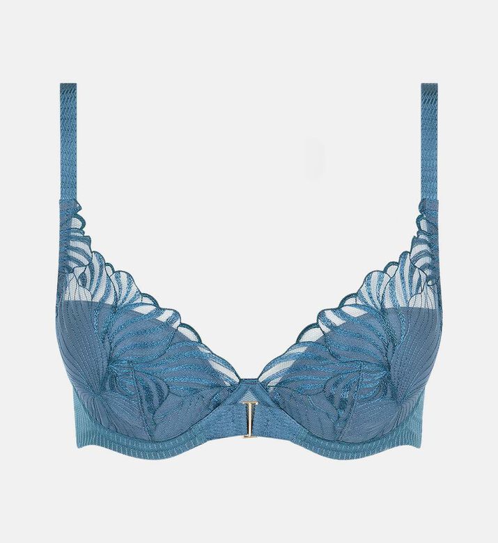 Chantelle Adjustable Straps Demi-cup Bra, Blue, 95, F, Packshot View