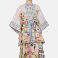 Printed Three-quarter Sleeve Kimono