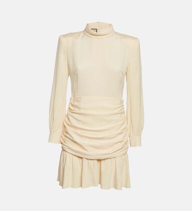 Silk Ruched Detail Mini Dress