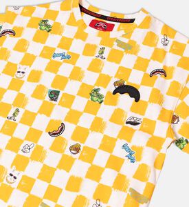 تيشيرت بطبعة مربعات وشخصيات فانكويش